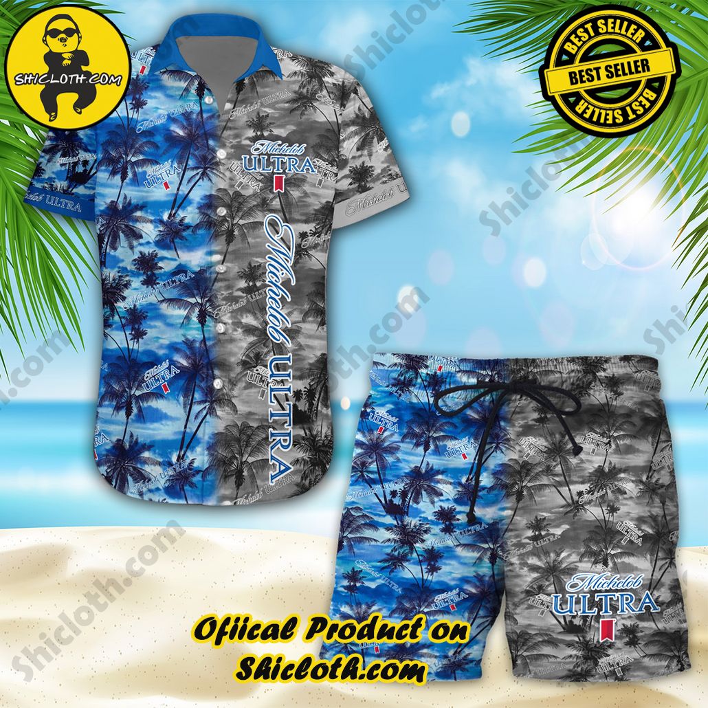 Michelob Ultra Hawaiian Shirt and Shorts Set Michelob Ultra Hawaiian Shirt and Shorts Set