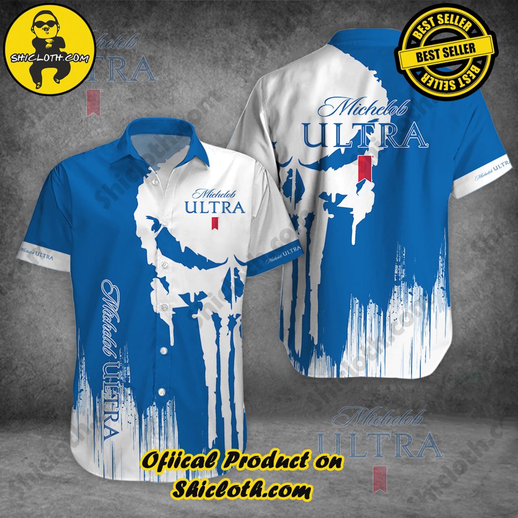 Hot Trending Explore Paradise: Introducing Shicloth's Hawaiian Shirt and Shorts Set 44 Michelob Ultra Skull Button Shirt