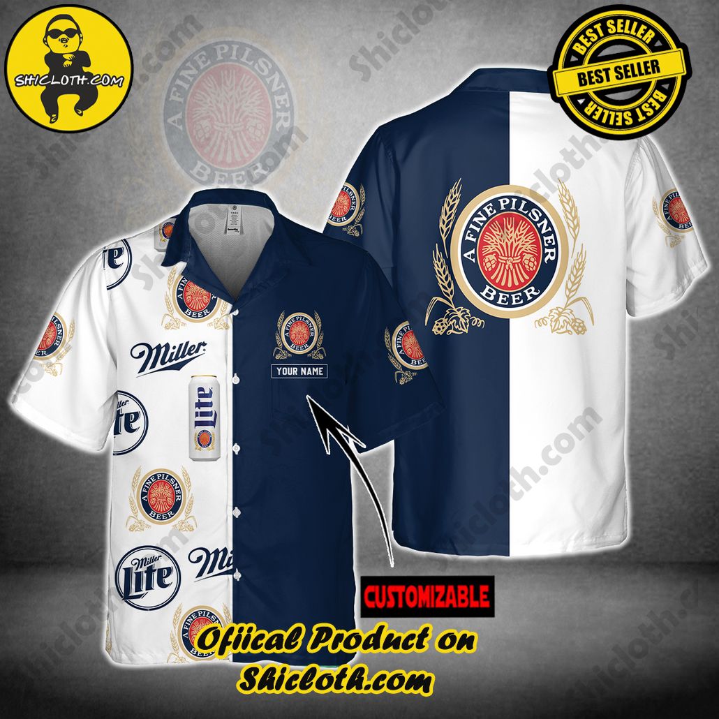 Stylish Sophistication: Introducing Shicloth's Button Shirt Collection 52 Miller Light Custom Name Hawaiian Shirt