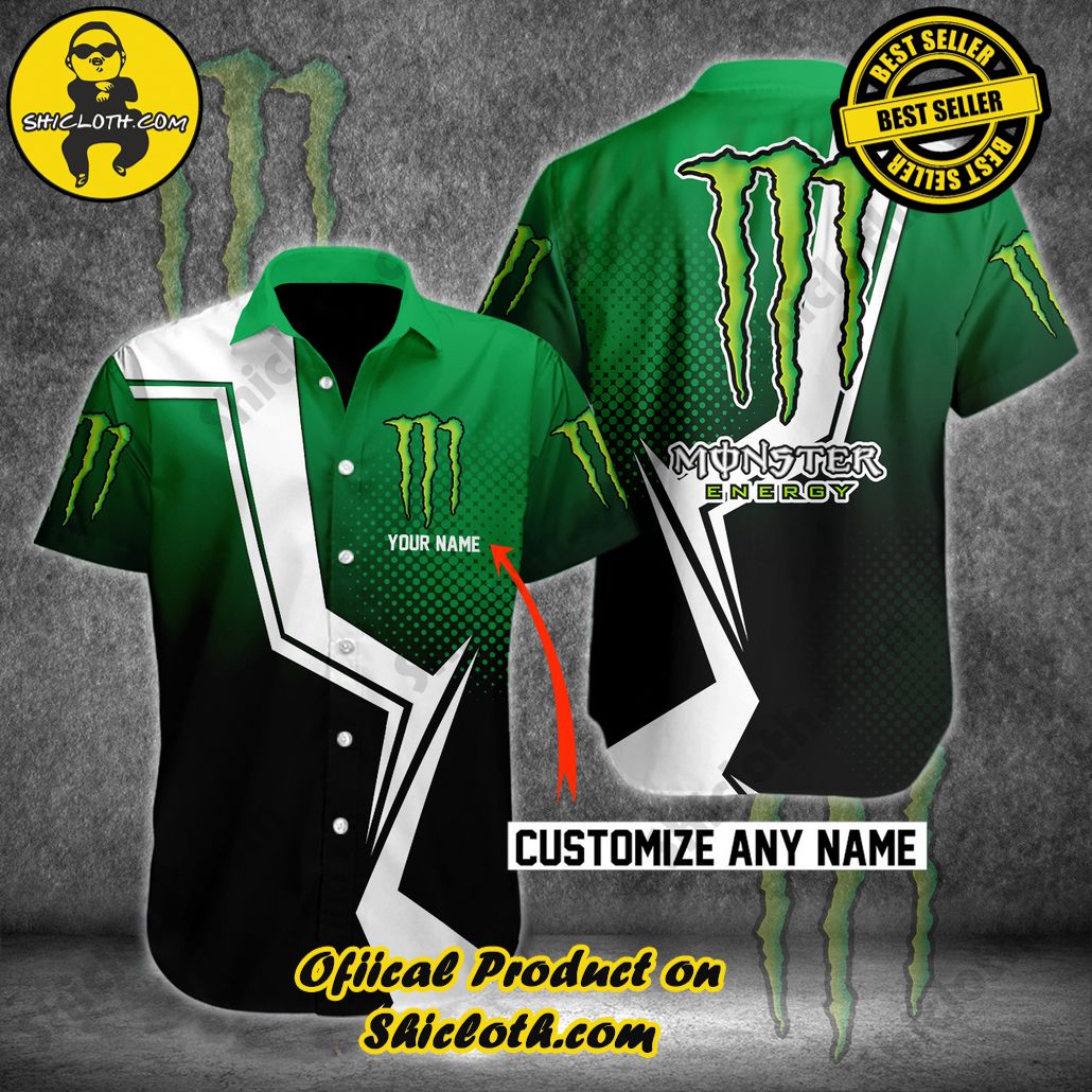Explore Paradise: Introducing Shicloth's Hawaiian Shirt and Shorts Set 52 Monster Energy Personalized Button Shirt