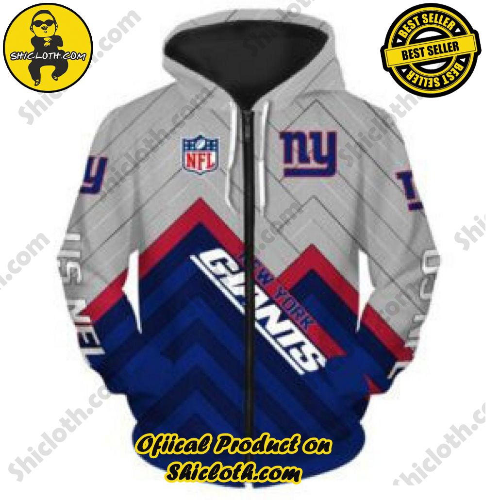 Elevate Your Wardrobe with Shicloth's Hoodie, Zipper Hoodie, and Sweatshirt Collection 23 New York Giants NFL Team Zipper Hoodie