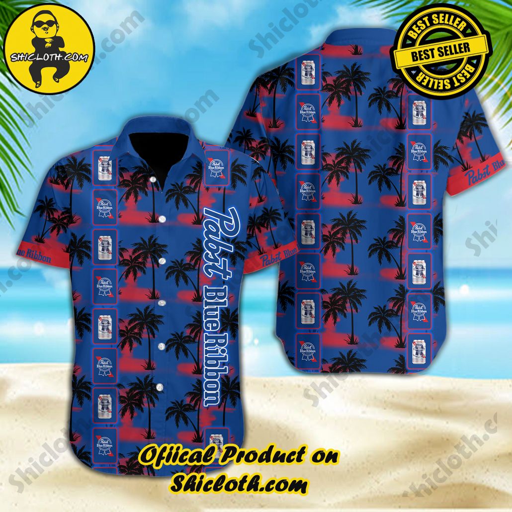 Hot Trending Explore Paradise: Introducing Shicloth's Hawaiian Shirt and Shorts Set 47 Pabst Blue Ribbon Button Shirt