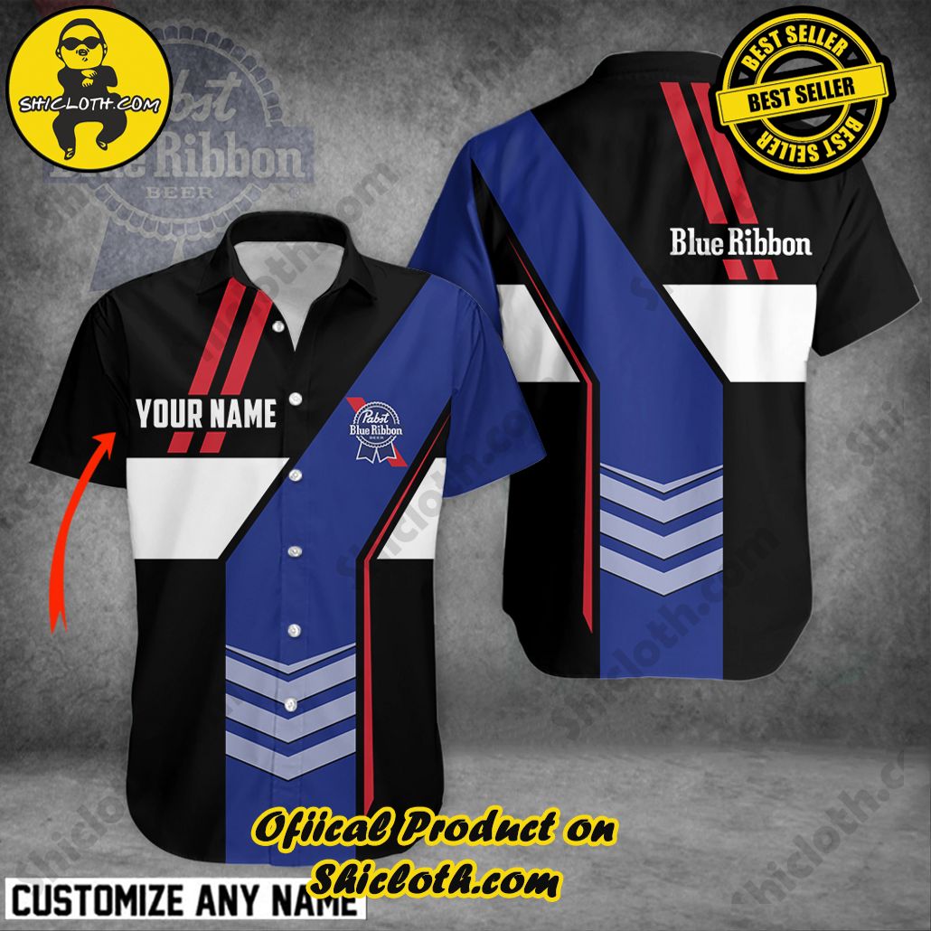 Discover Island Elegance: Shiclothshop's Style Summer Hawaiian Shirt 80 Pabst Blue Ribbon Custom Name Button Shirt