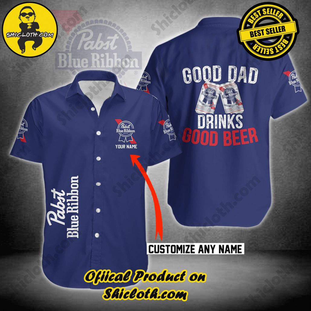 Stylish Sophistication: Introducing Shicloth's Button Shirt Collection 62 Pabst Blue Ribbon Custom Name Button Shirt