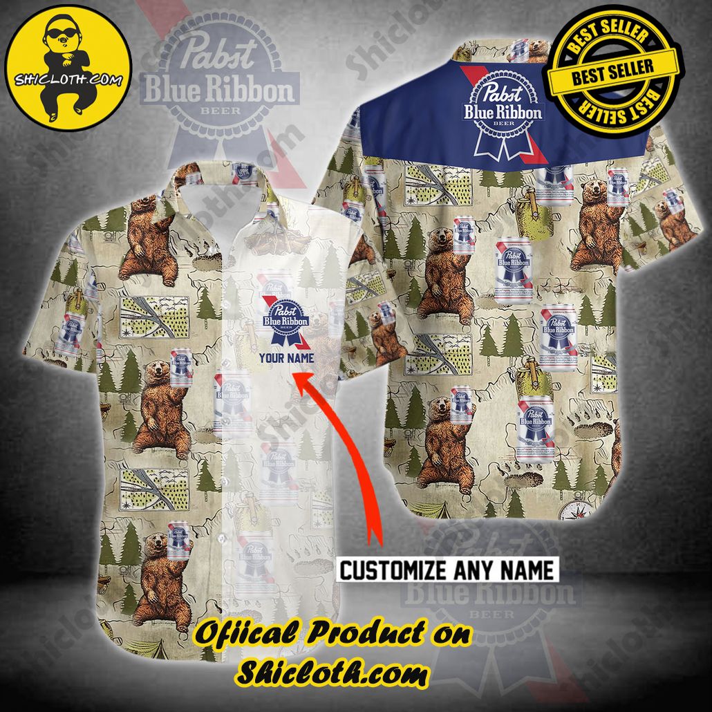 Hot Trending Explore Paradise: Introducing Shicloth's Hawaiian Shirt and Shorts Set 48 Pabst Blue Ribbon Custom Name Hawaiian Shirt