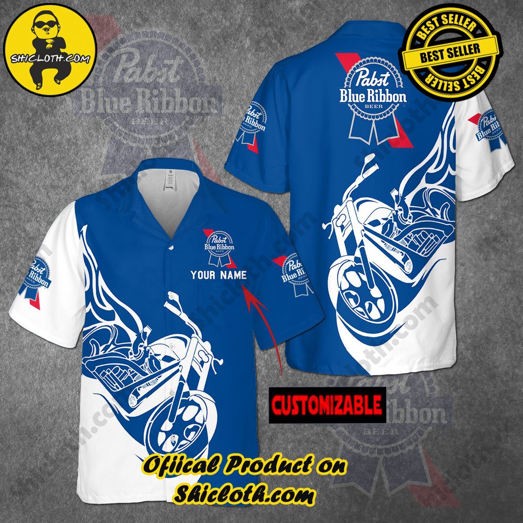 Explore Paradise: Introducing Shicloth's Hawaiian Shirt and Shorts Set 60 Pabst Blue Ribbon Custom Name Motorcycle Hawaiian Shirt