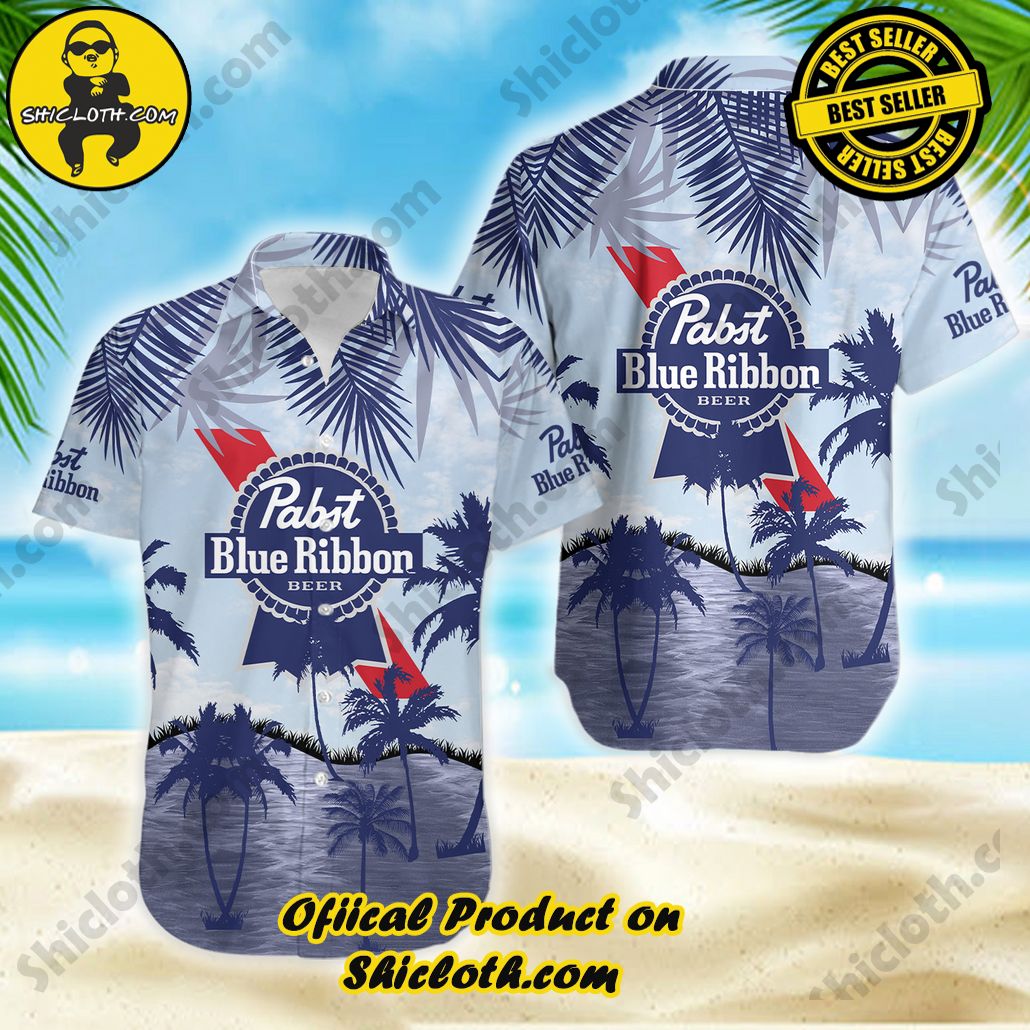 Stylish Sophistication: Introducing Shicloth's Button Shirt Collection 64 Pabst Blue Ribbon Hawaiian Shirt