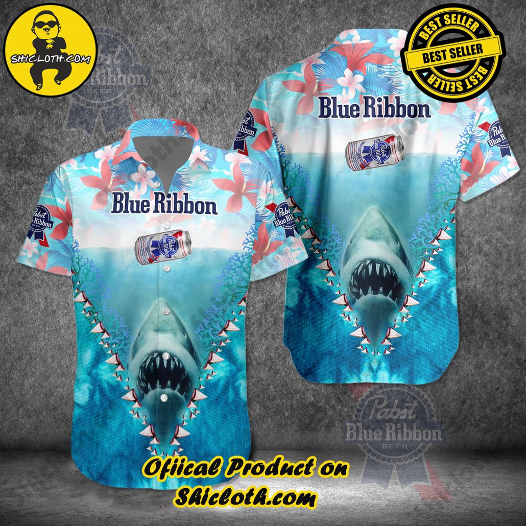 Pabst Blue Ribbon Jaws Button Shirt Pabst Blue Ribbon Jaws Button Shirt