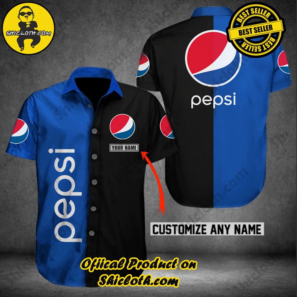 Get Summer Ready: Discover Shicloth's Hawaiian Shirt and Shorts Set Collection 62 Pepsi Personalized Multicolor Button Shirt