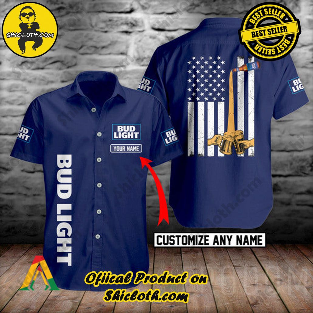 Tropical Vibes Meet Classic Elegance: Explore Shicloth's Button and Hawaiian Shirt Collection 71 Personalized Basic Printed Bud Light Button Shirt