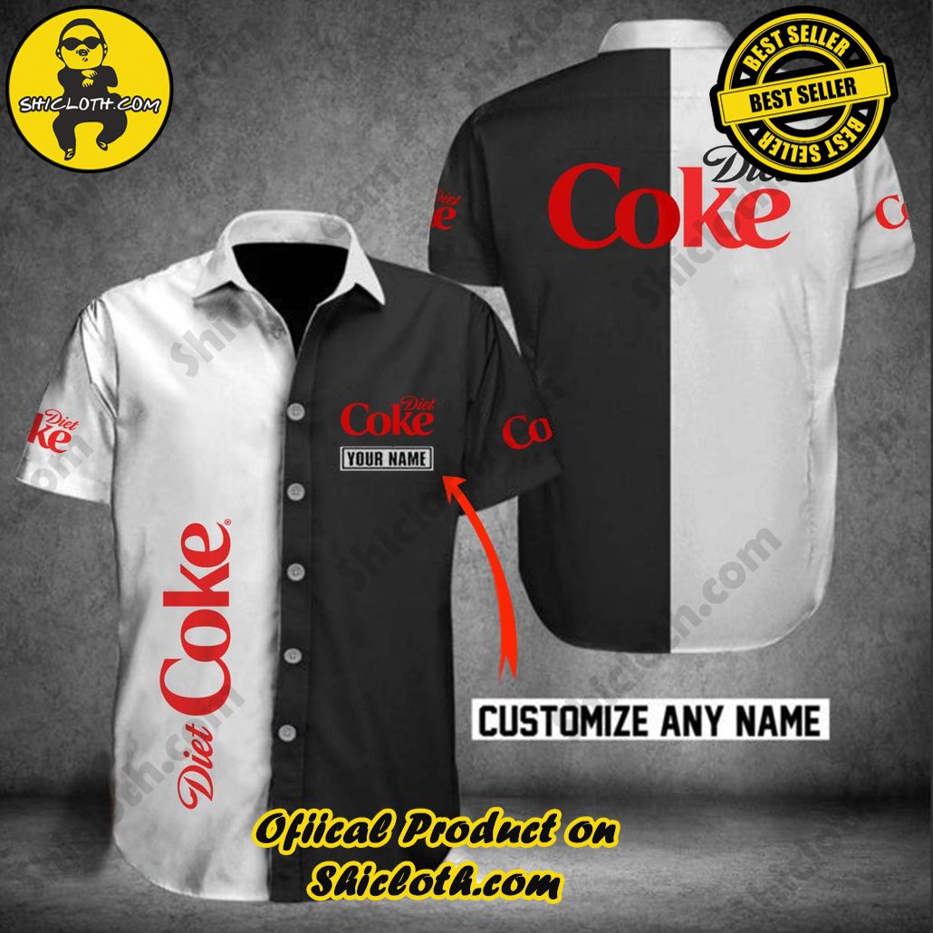 Personalized Diet Coke Multicolor Button Shirt Personalized Diet Coke Multicolor Button Shirt