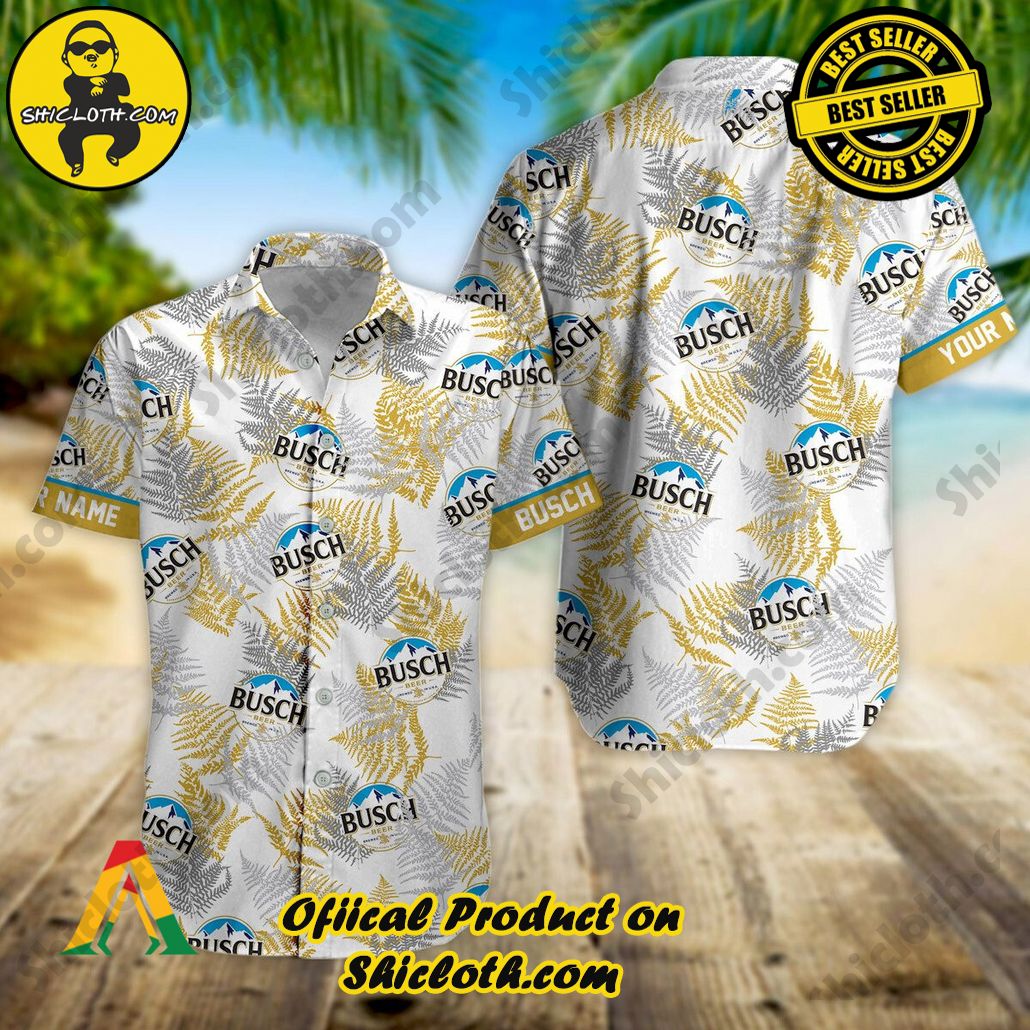 Explore Paradise: Introducing Shicloth's Hawaiian Shirt and Shorts Set 77 Personalized Tropical Basic Busch Beer Button Shirt