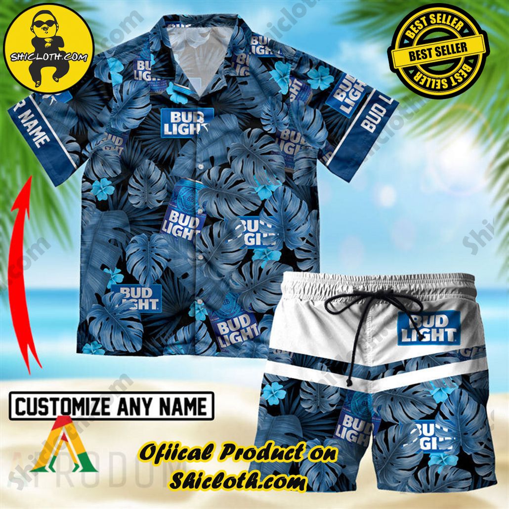Tropical Vibes Meet Classic Elegance: Explore Shicloth's Button and Hawaiian Shirt Collection 78 Personalized Tropical Bud Light Hawaiian Shirt And Shorts Set