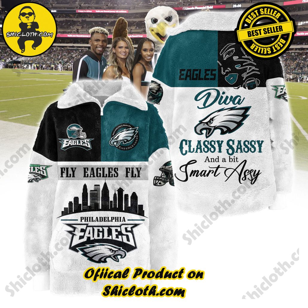 Philadelphia Eagles Classy Sassy And A Bit Smart Assy Women?s Borg Fleece Sweatshirt Philadelphia Eagles Classy Sassy And A Bit Smart Assy Women?s Borg Fleece Sweatshirt
