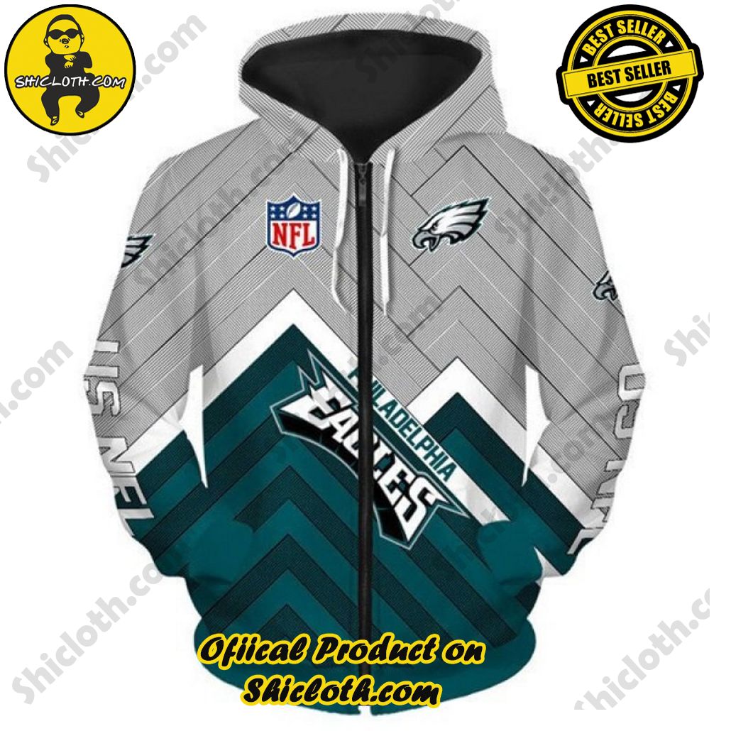 Elevate Your Wardrobe with Shicloth's Hoodie, Zipper Hoodie, and Sweatshirt Collection 29 Philadelphia Eagles NFL Team Zipper Hoodie