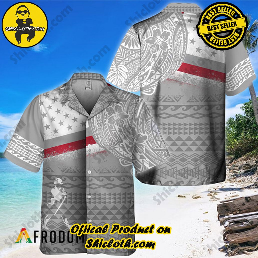 Explore Paradise: Introducing Shicloth's Hawaiian Shirt and Shorts Set 79 Polynesian Grey Johnnie Walker Hawaiian Shirt