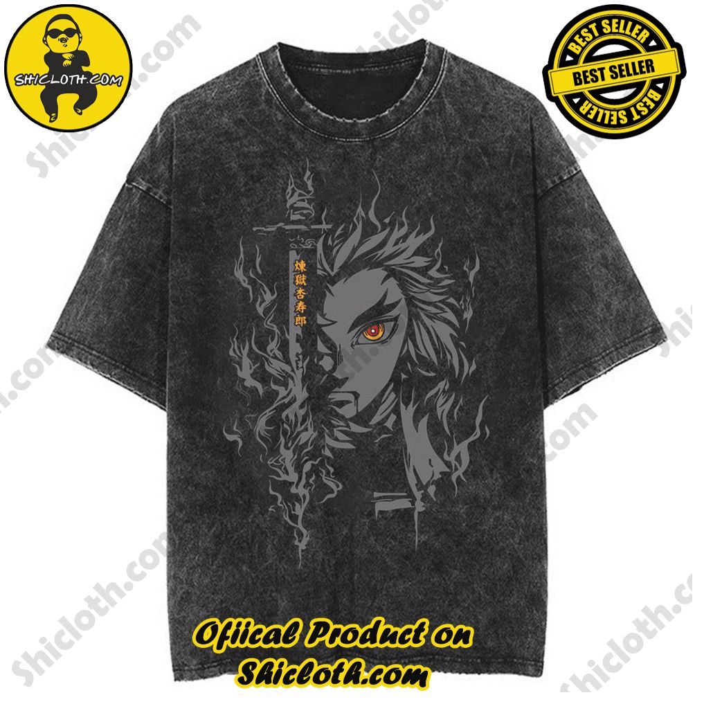 Discover Urban Cool: The Acid Washed Shirt by Shicloth 81 Rengoku 'Purgatory' Vintage Tee