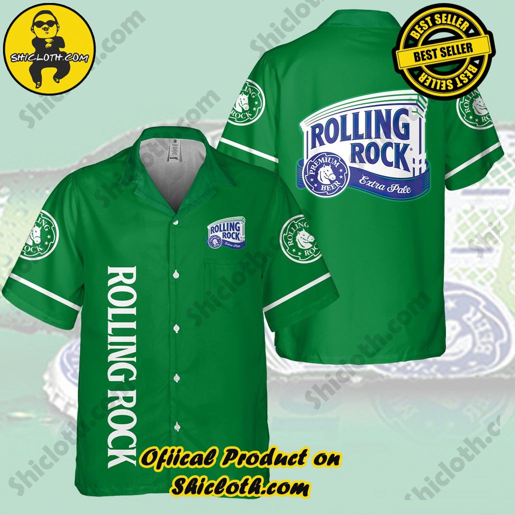 Stylish Sophistication: Introducing Shicloth's Button Shirt Collection 76 Rolling Rock Bourbon Hawaiian Shirt