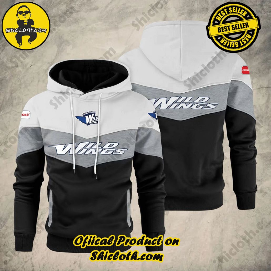 Discover Unique Style: Introducing Shicloth's Patchwork Hoodie 28 Schwenninger Wild Wings DEL & DEL 2 Patchwork Hoodie
