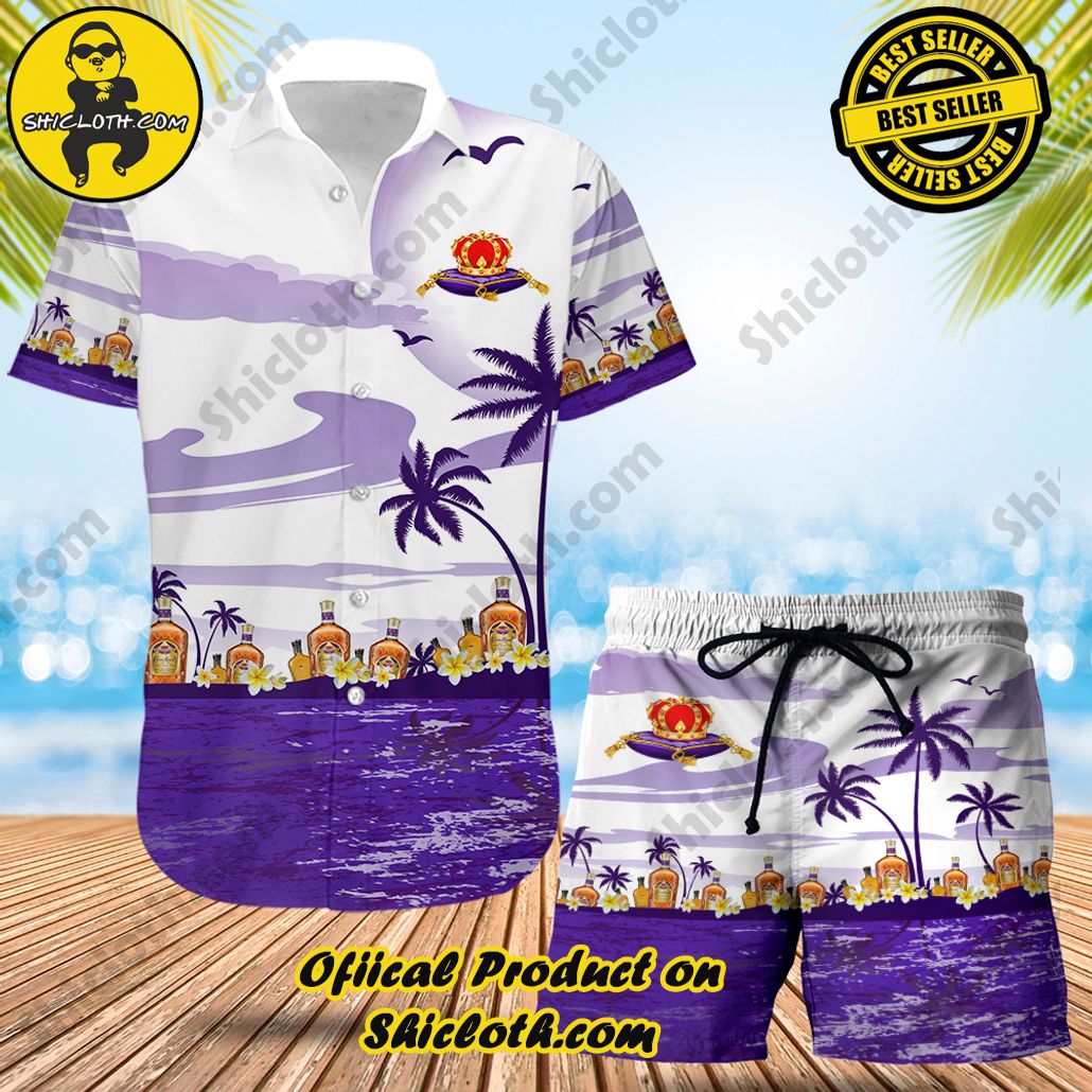 Hot Trending Explore Paradise: Introducing Shicloth's Hawaiian Shirt and Shorts Set 66 Sea Sunset Crown Royal Hawaiian Shirt and Shorts Set