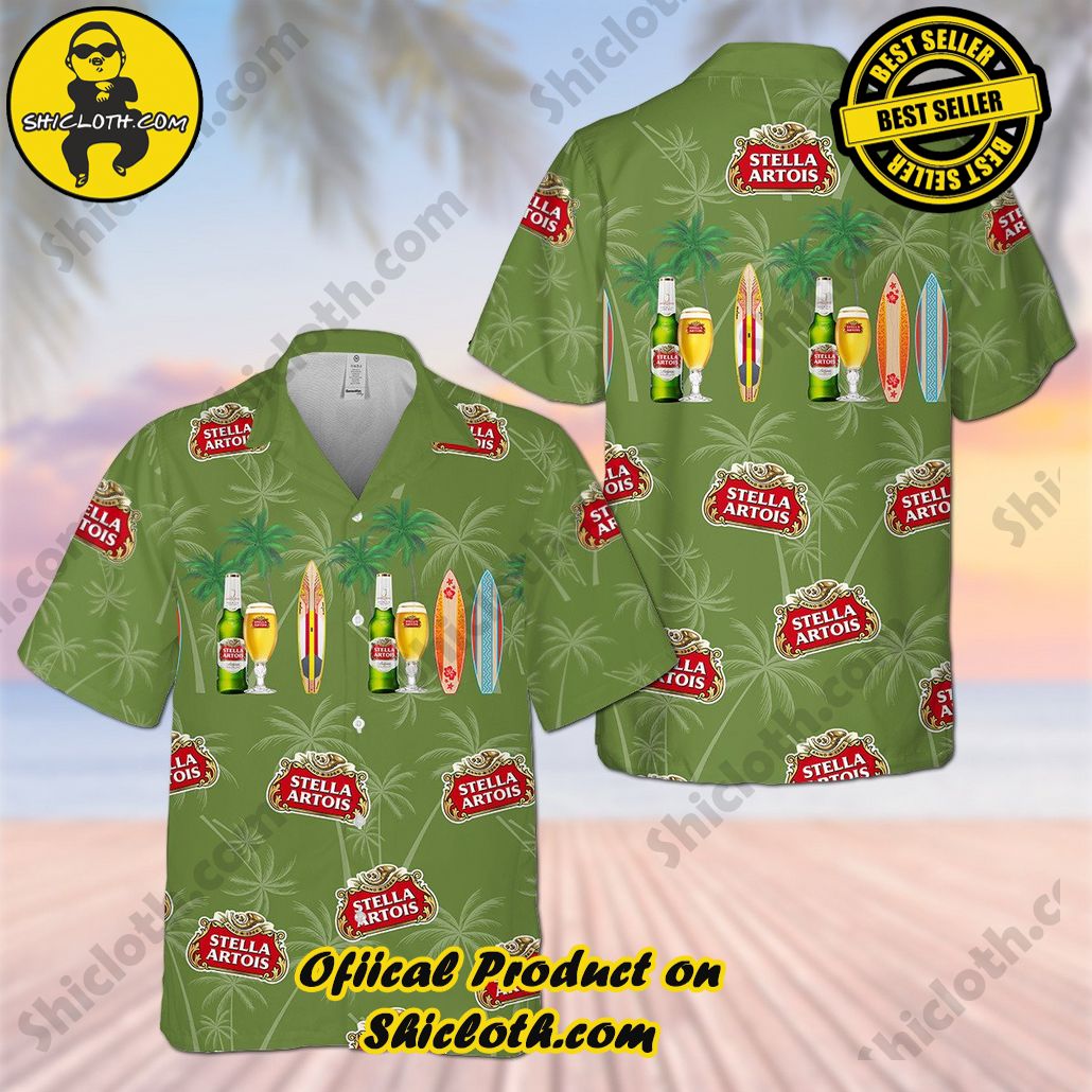 Tropical Vibes: Introducing Shicloth's Hawaiian Shirt 80 Stella Arois Surfing Hawaiian Shirt