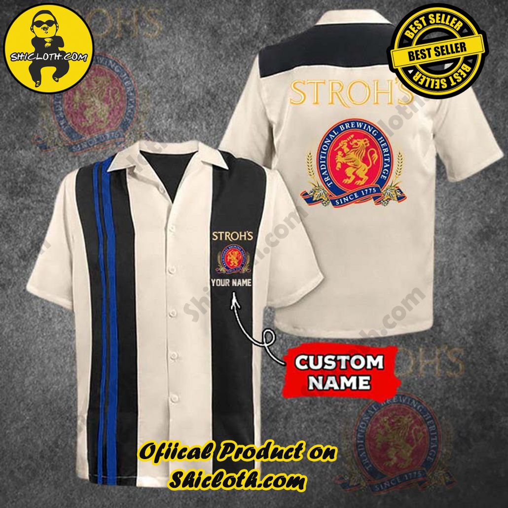 Stylish Sophistication: Introducing Shicloth's Button Shirt Collection 82 Stroh Is Beer Custom Name Bowling Shirt