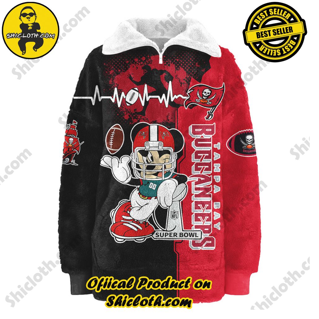 Tampa Bay Buccaneers Mickey Mouse Borg Fleece Sweatshirt Tampa Bay Buccaneers Mickey Mouse Borg Fleece Sweatshirt
