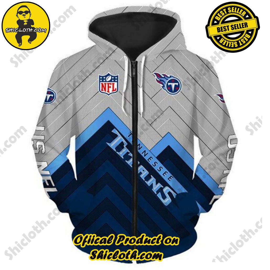 Elevate Your Wardrobe with Shicloth's Hoodie, Zipper Hoodie, and Sweatshirt Collection 38 Tennessee Titans NFL Team Zipper Hoodie