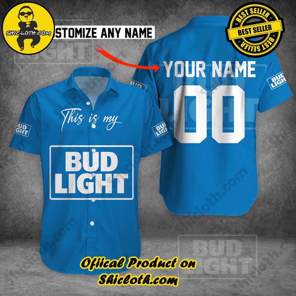 Tropical Vibes: Introducing Shicloth's Hawaiian Shirt 82 This Is My Bud Light Personalized Button Shirt