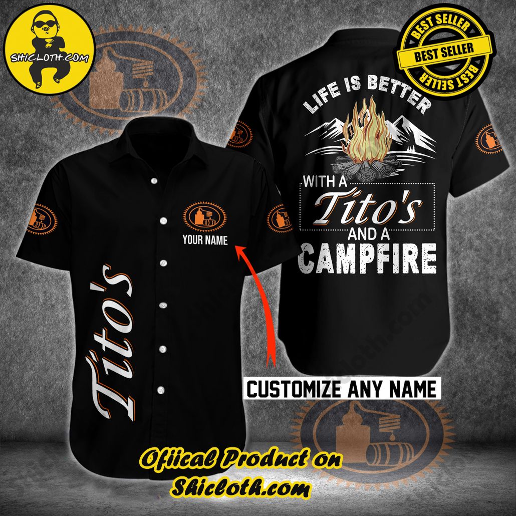Tropical Vibes Meet Classic Elegance: Explore Shicloth's Button and Hawaiian Shirt Collection 90 Tito is Campfire Custom Name Hawaiian Shirt