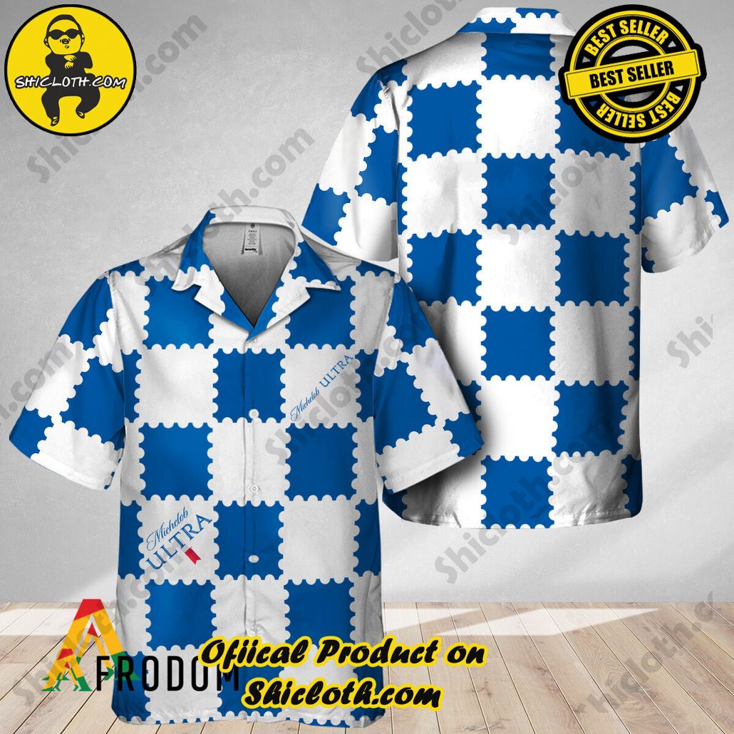 Explore Paradise: Introducing Shicloth's Hawaiian Shirt and Shorts Set 86 Trendy Gingham Michelob ULTRA Hawaiian Shirt