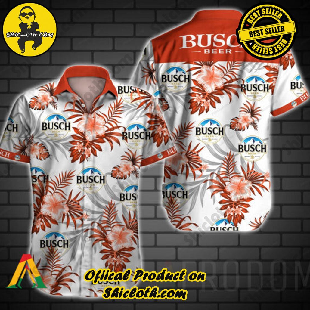 Explore Paradise: Introducing Shicloth's Hawaiian Shirt and Shorts Set 88 Tropical Busch Beer Button Shirt