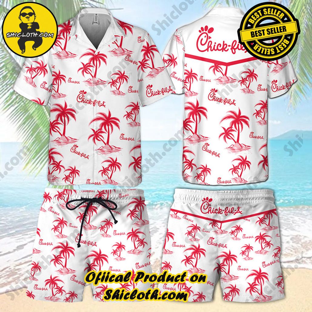 Get Summer Ready: Discover Shicloth's Hawaiian Shirt and Shorts Set Collection 87 Tropical Chick-fil-a Button Shirt and Shorts