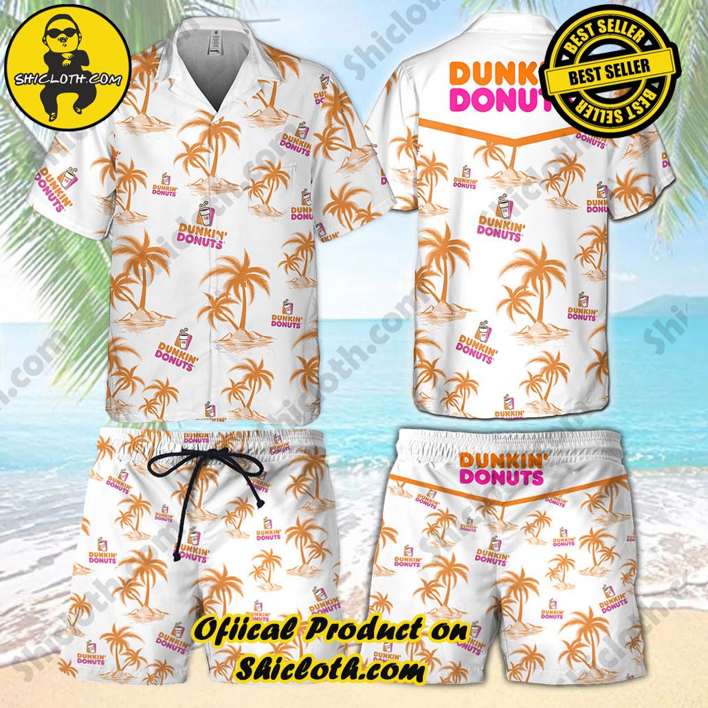 Stylish Sophistication: Introducing Shicloth's Button Shirt Collection 96 Tropical Dunkin Is Donut Button Shirt and Shorts