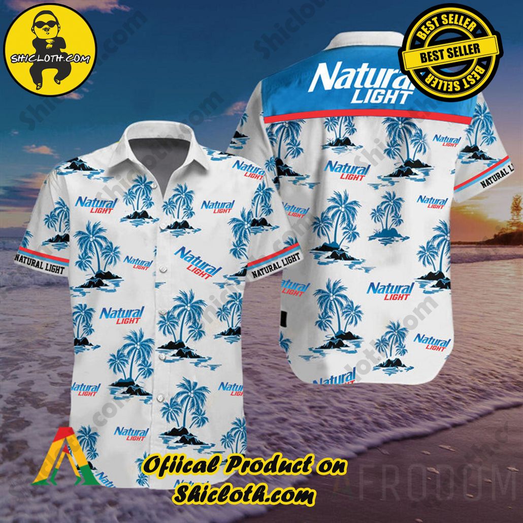Explore Paradise: Introducing Shicloth's Hawaiian Shirt and Shorts Set 90 Tropical Palms Natural Light Button Shirt