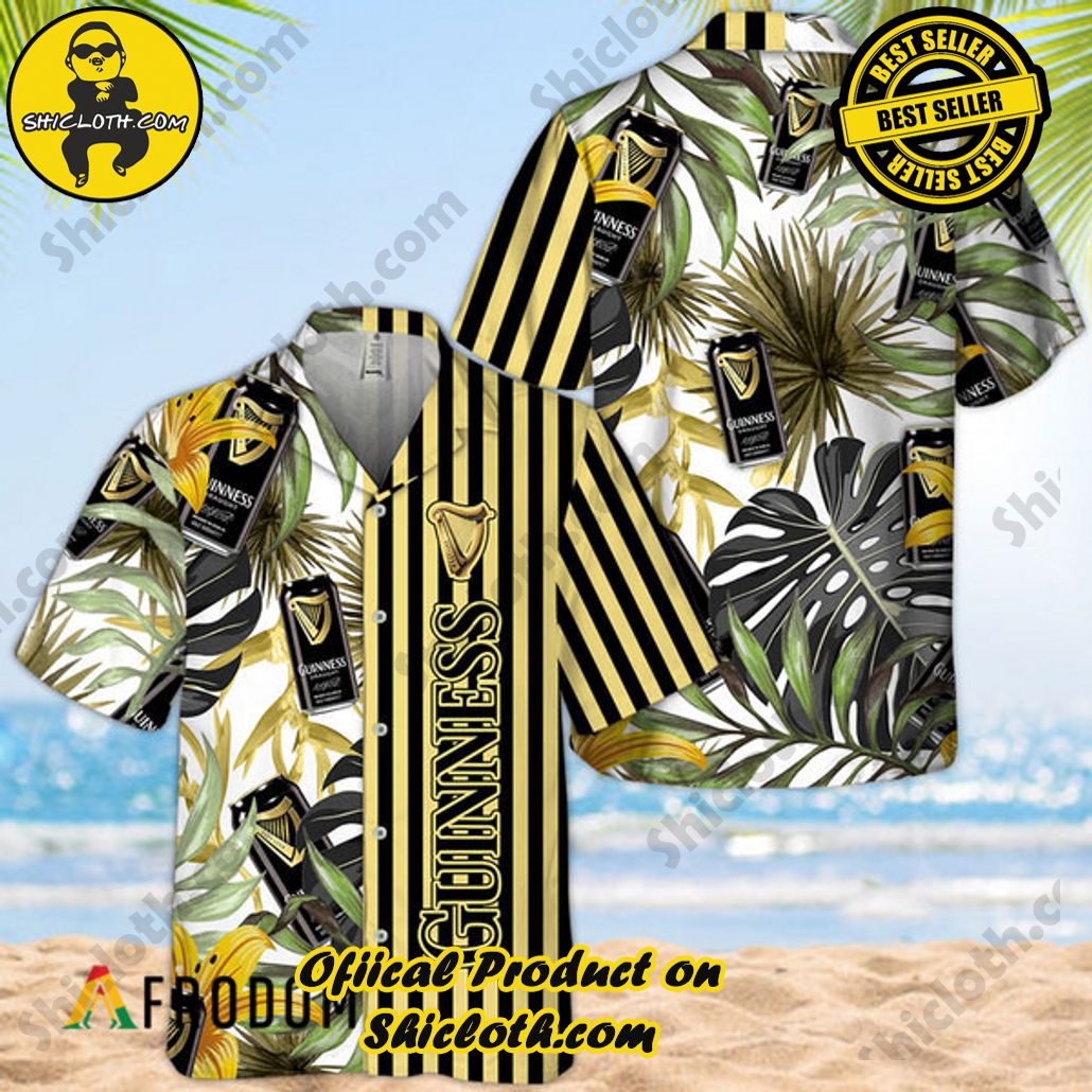 Explore Paradise: Introducing Shicloth's Hawaiian Shirt and Shorts Set 91 Tropical Plant Leaf Guinness Beer Hawaiian Shirt
