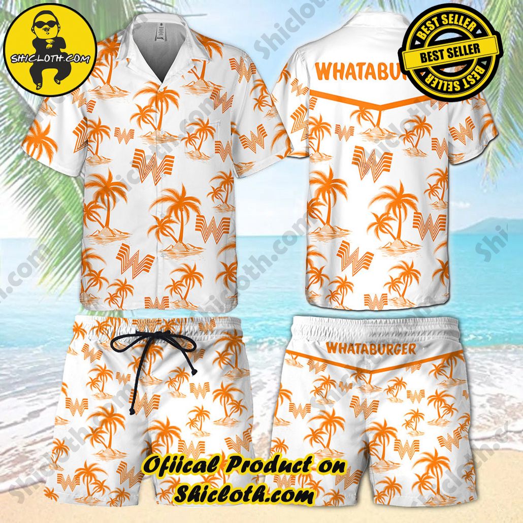 Tropical Vibes Meet Classic Elegance: Explore Shicloth's Button and Hawaiian Shirt Collection 100 Tropical Whataburger Button Shirt and Shorts