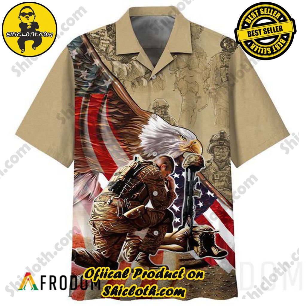 Embrace Island Vibes: Introducing Shicloth's Tropical Paradise Apparel Hawaiian Shirt 91 USA Eagle Military Veteran Tropical Paradise Apparel Hawaiian Shirt