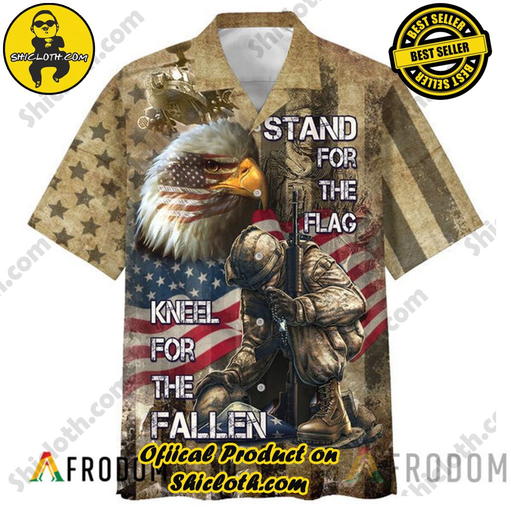 Embrace Island Vibes: Introducing Shicloth's Tropical Paradise Apparel Hawaiian Shirt 96 Vintage Stand For The Flag Kneel For The Fallen Veteran Tropical Paradise Apparel Hawaiian Shirt