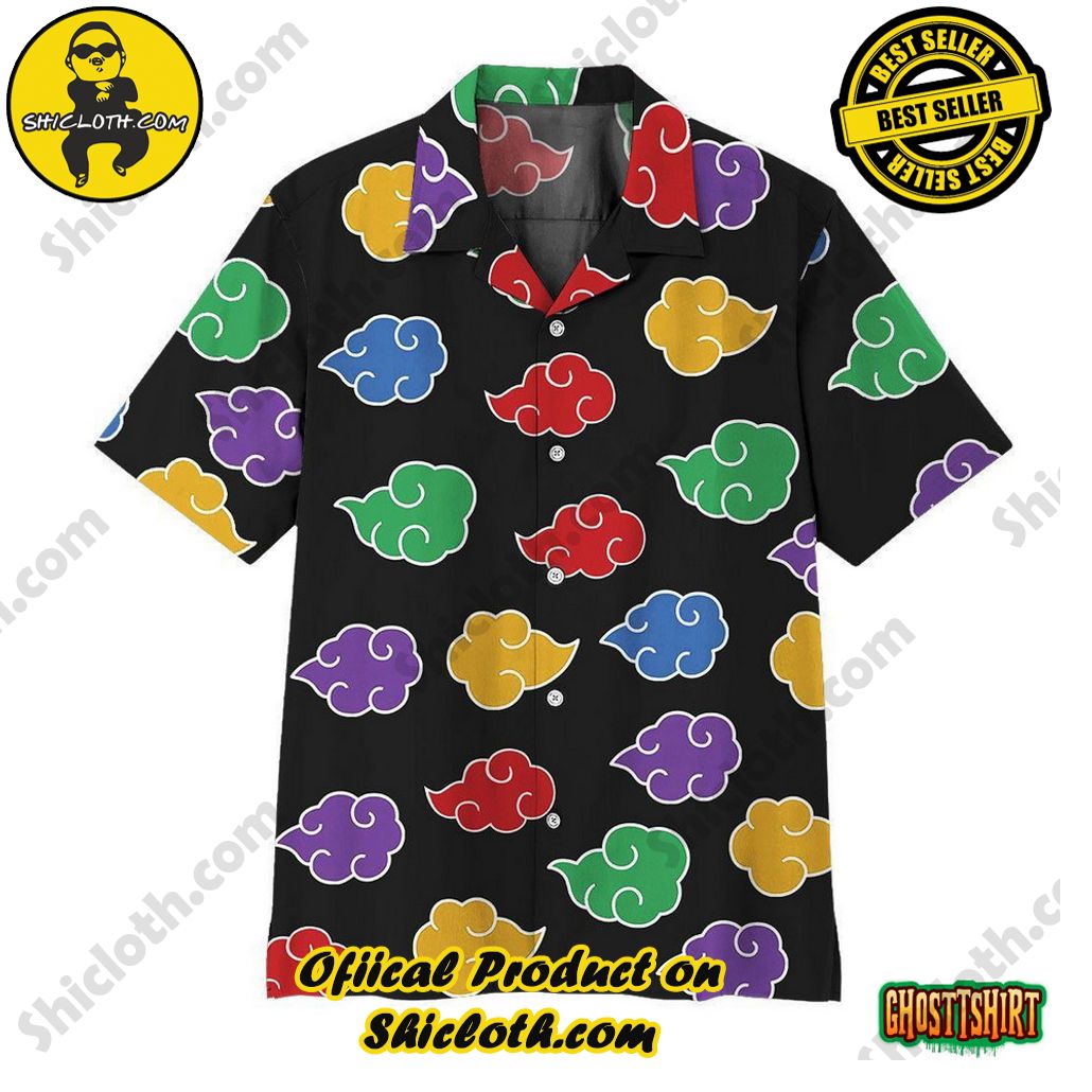 Experience the Vibrant Aloha Spirit with Shicloth's Hawaiian Shirt Collection 30 3D Anime Naruto Shippuden Akatsuki Colorful Pattern Anime Hawaiian Shirts