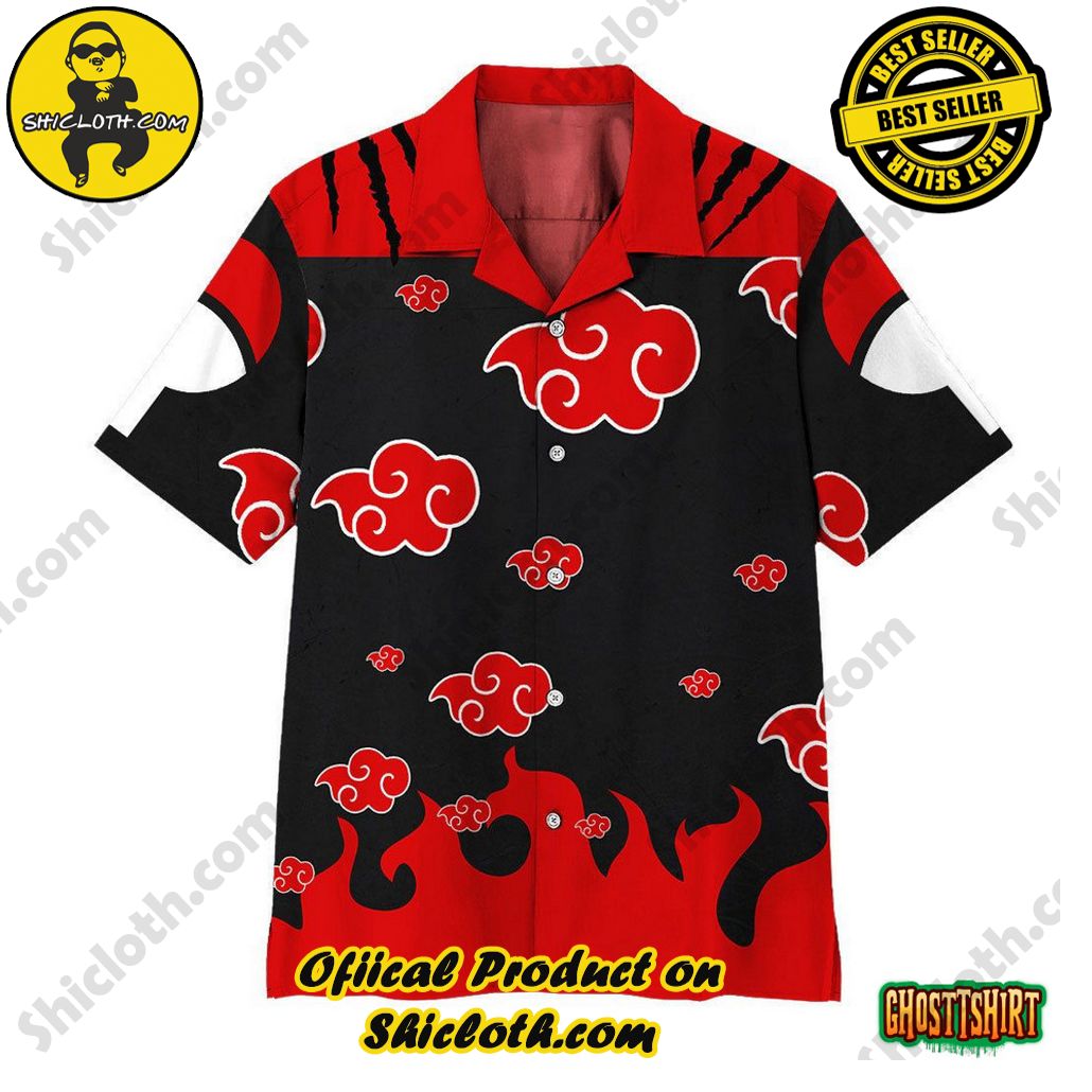 Experience the Vibrant Aloha Spirit with Shicloth's Hawaiian Shirt Collection 32 3D Anime Naruto Shippuden Modern Akatsuki Anime Hawaiian Shirts