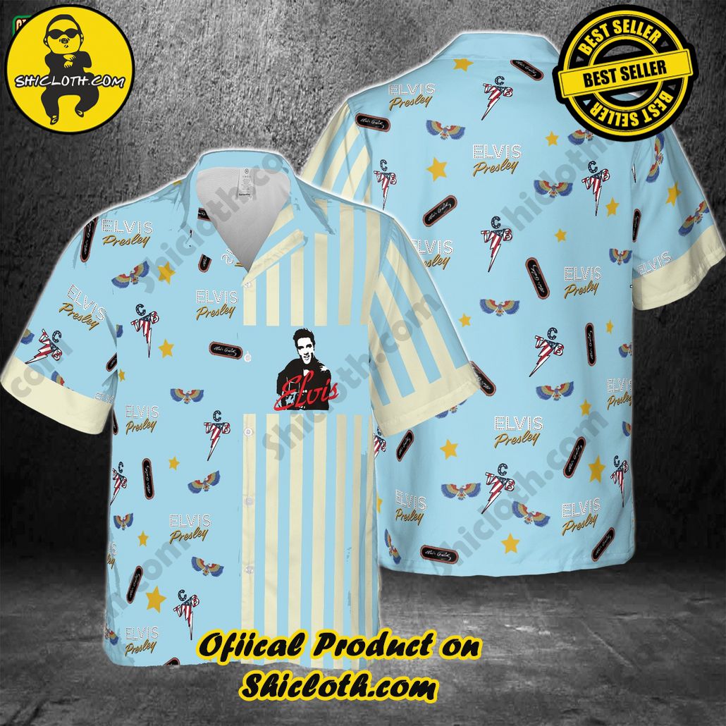 Experience the Vibrant Aloha Spirit with Shicloth's Hawaiian Shirt Collection 51 3D Elvis Presley USA Flag Hawaiian Shirt