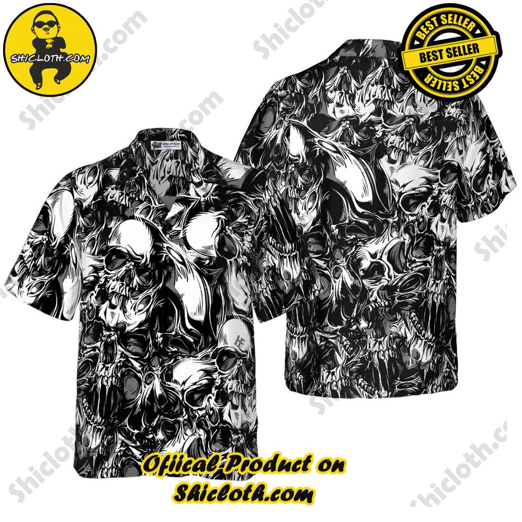 Experience the Vibrant Aloha Spirit with Shicloth's Hawaiian Shirt Collection 64 3D Skull Pattern Hawaiian Shirt