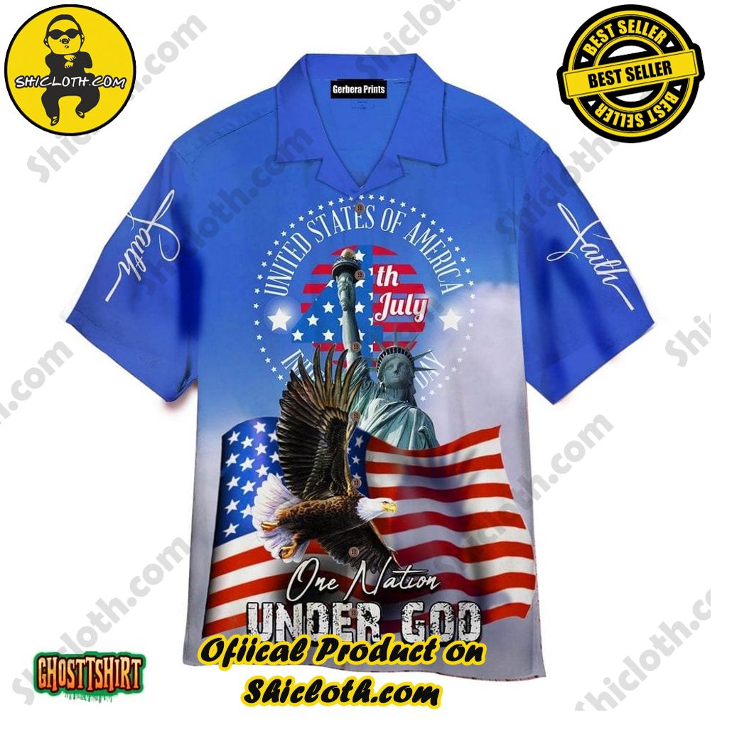 Experience the Vibrant Aloha Spirit with Shicloth's Hawaiian Shirt Collection 67 4th July One Nation Under God Independence Day Aloha Hawaii Shirt For Men Women
