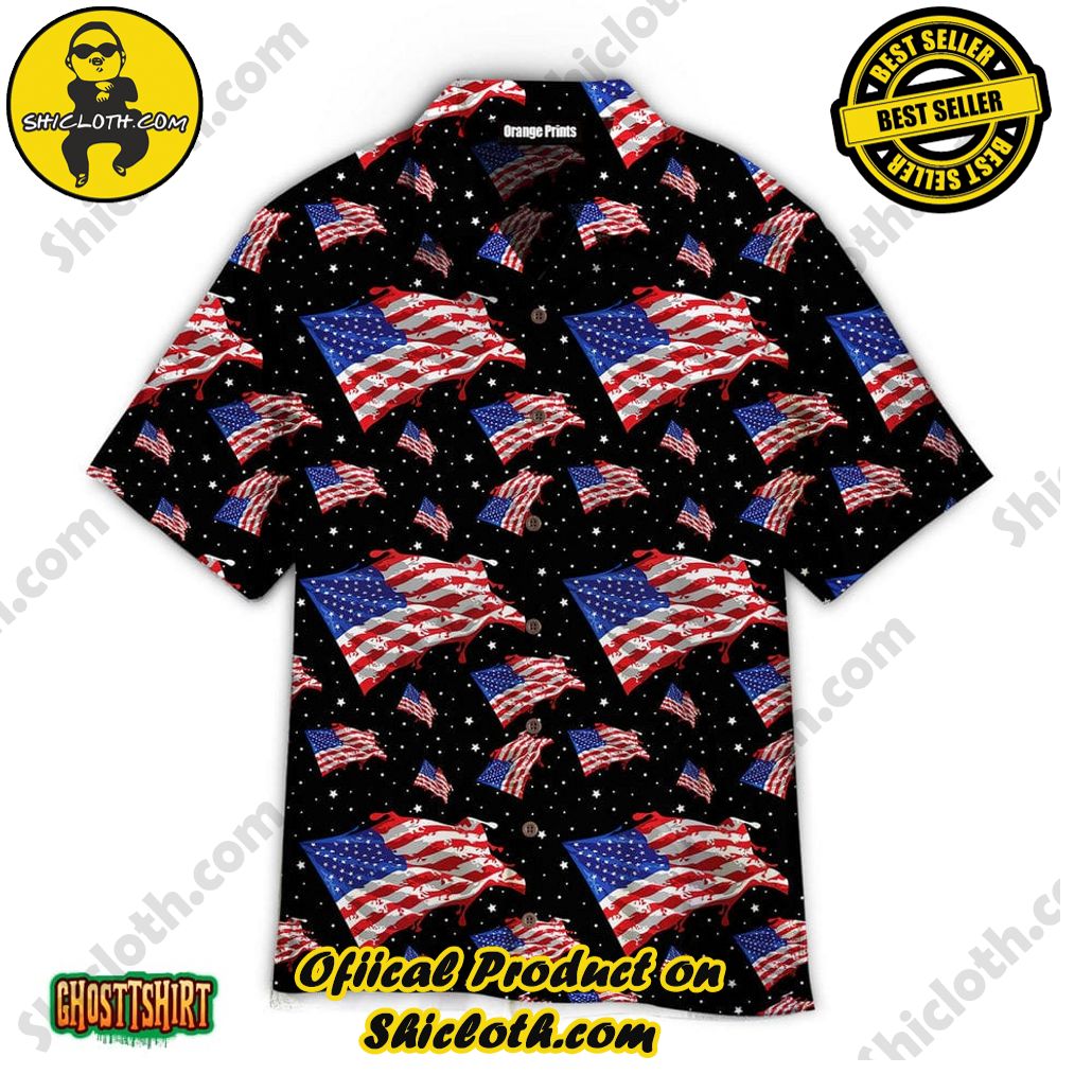 Experience the Vibrant Aloha Spirit with Shicloth's Hawaiian Shirt Collection 74 4th Of July American Flag Aloha Hawaiian Shirt