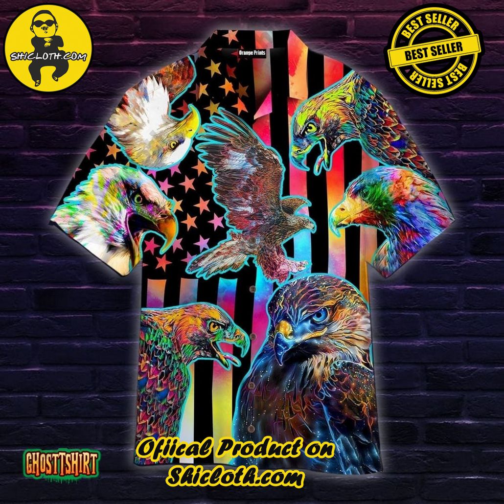 Experience the Vibrant Aloha Spirit with Shicloth's Hawaiian Shirt Collection 92 4th Of July Independence Day Colorful Eagles Aloha Hawaiian Shirt