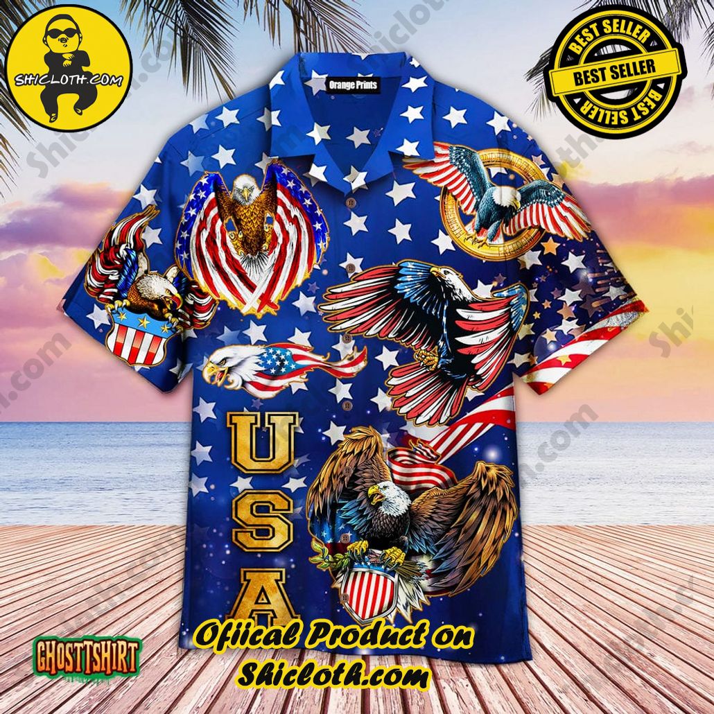 Experience the Vibrant Aloha Spirit with Shicloth's Hawaiian Shirt Collection 94 4th Of July Independence Day Eagles Aloha Hawaiian Shirt