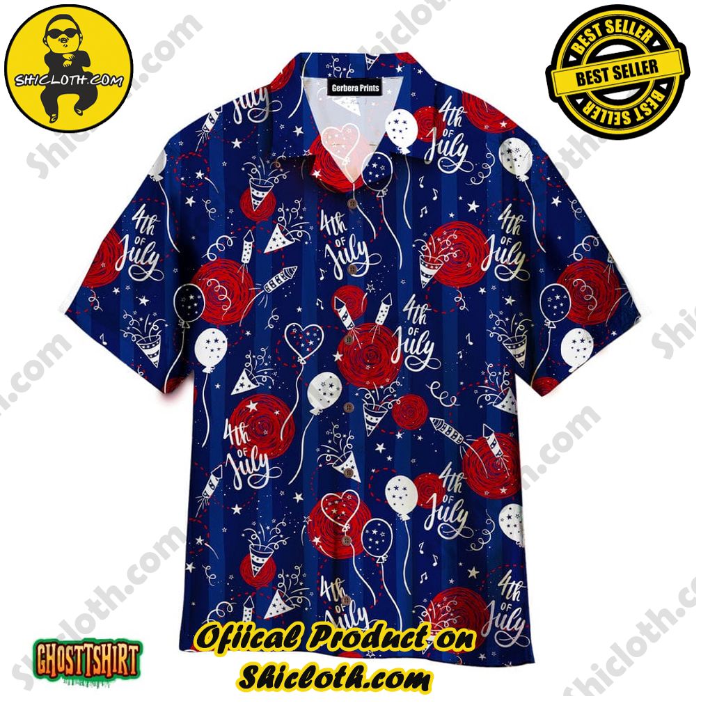 Discover the Aloha Hawaiian Shirt: Your Ultimate Summer Essential from Shicloth 6 4th Of July Party Seamless Blue And Red Aloha Hawaiian Shirt
