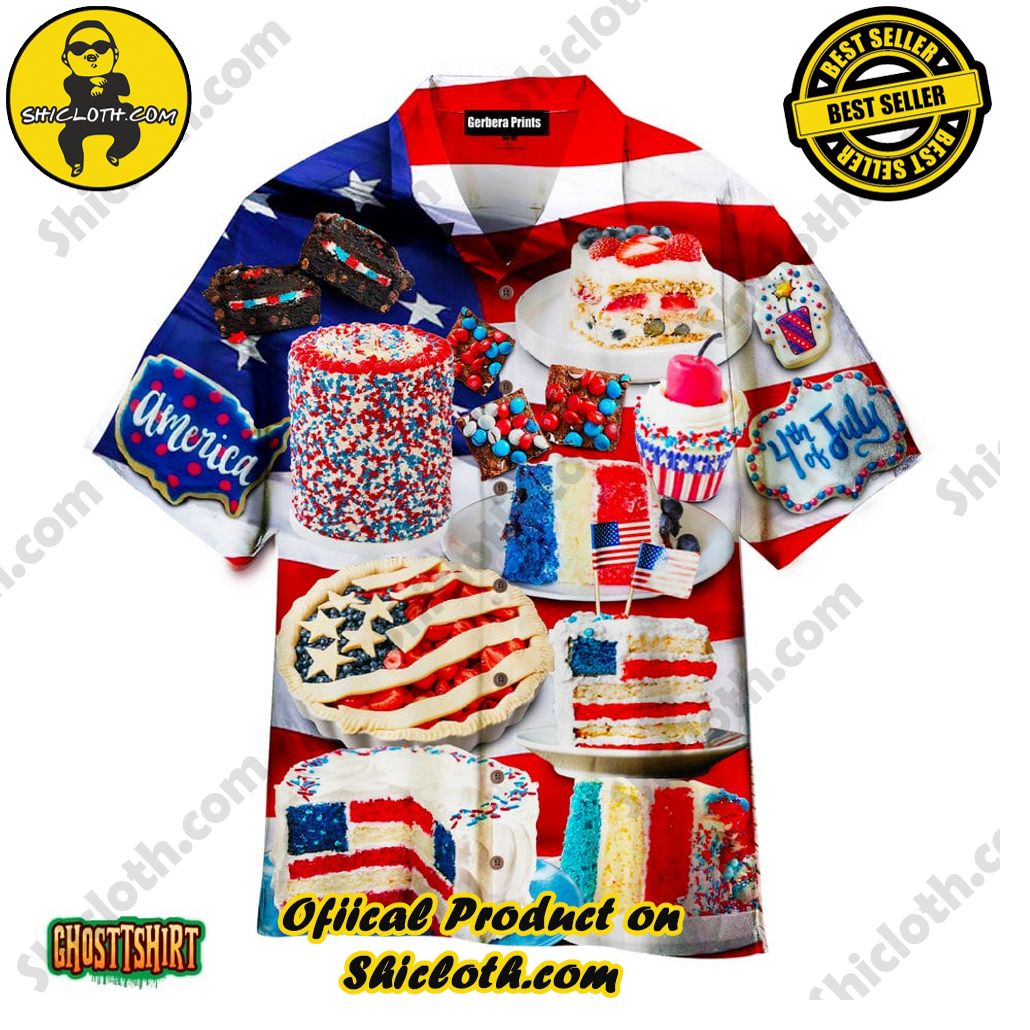 Discover the Aloha Hawaiian Shirt: Your Ultimate Summer Essential from Shicloth 8 4th of July Patriotic Cake Aloha Hawaiian Shirt