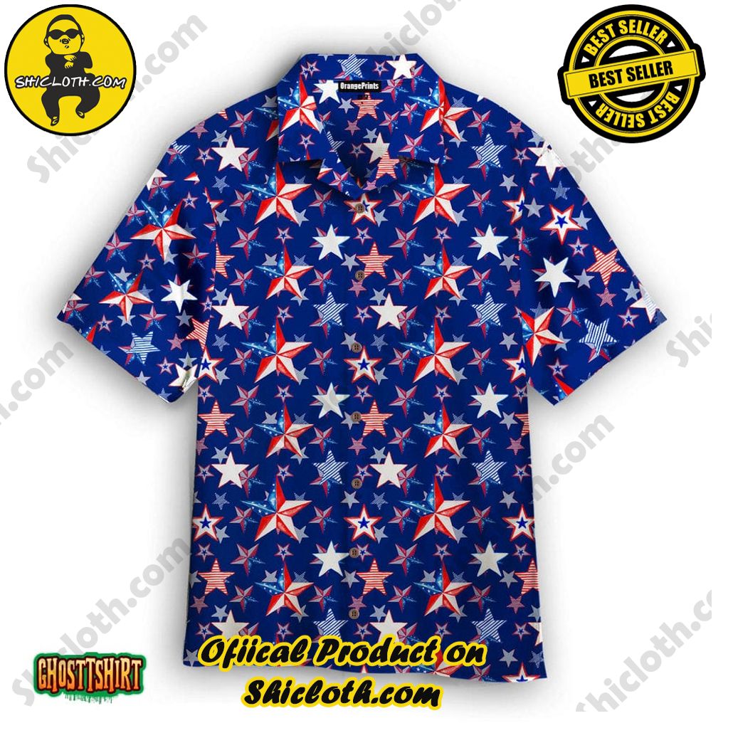 Discover the Aloha Hawaiian Shirt: Your Ultimate Summer Essential from Shicloth 10 4th Of July US Flag Star Aloha Hawaiian Shirt